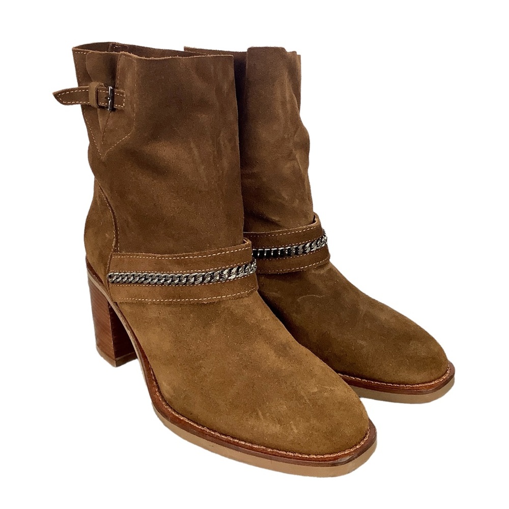 Aquatalia Elisha Weatherproof Brown Suede Heeled Boots